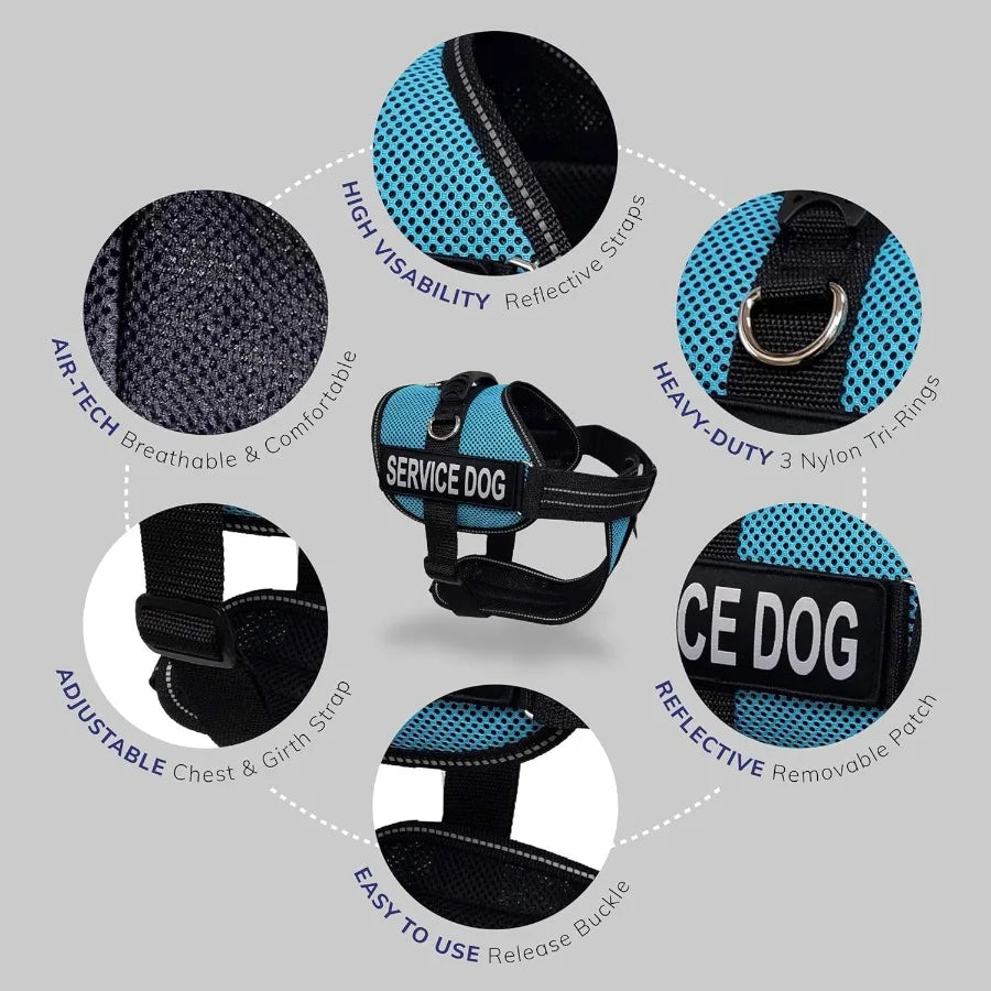 XMSJ ActiveDogs Full Service Dog Kit Vest Harness With Handle