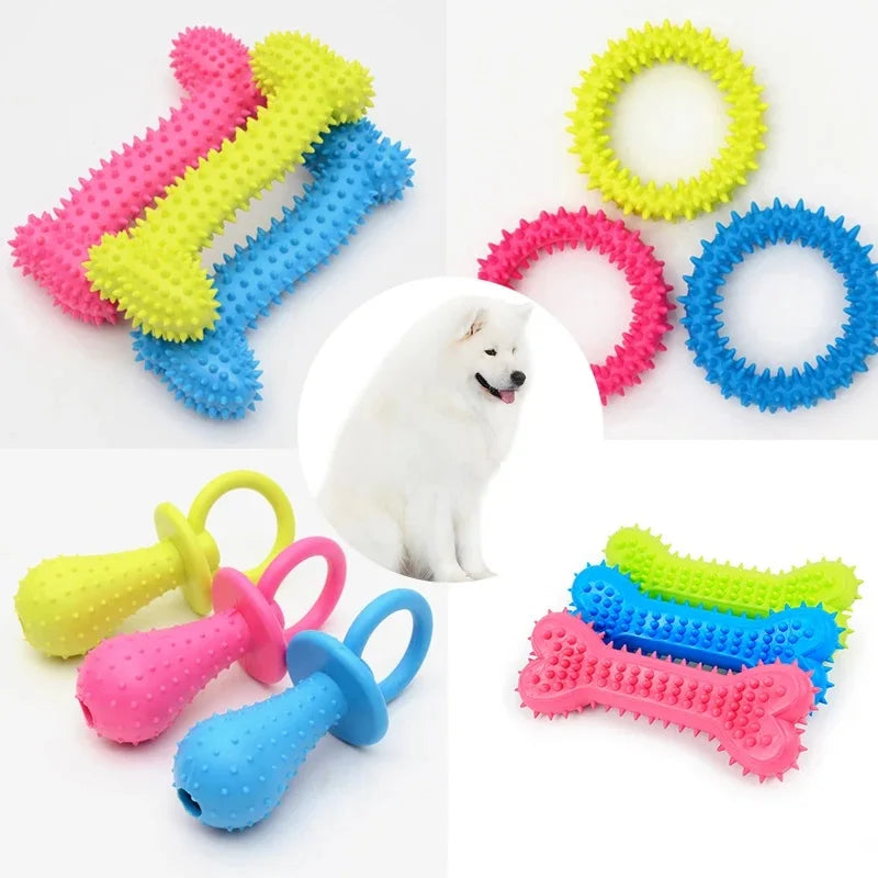 YTYIN Rubber BiteResistant Dog Toy for Small Breed Teeth Cleaning