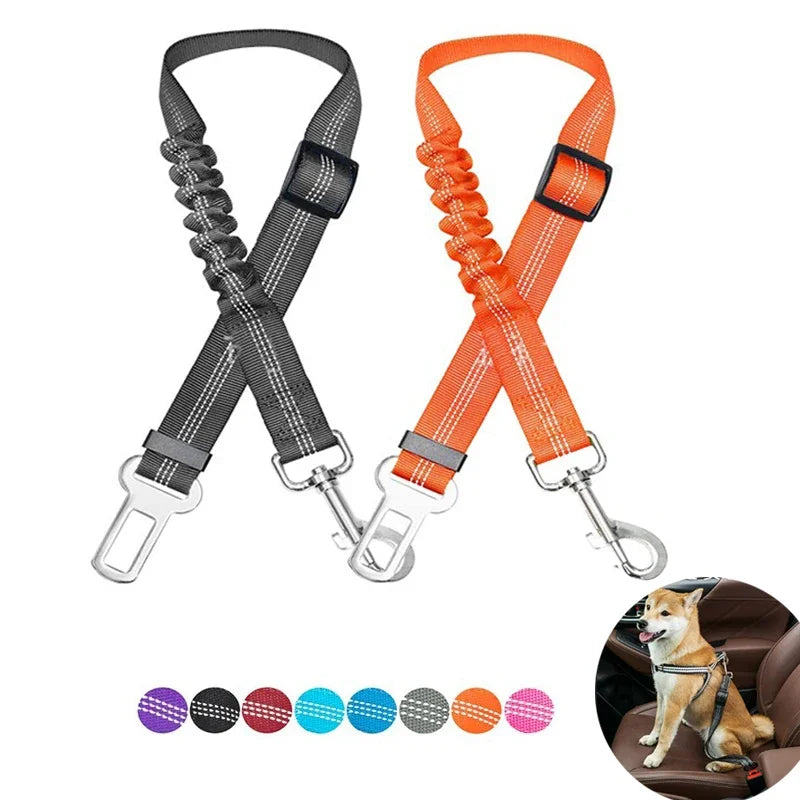 Adjustable Dog Car Seat Belt Harness Nylon Reflective Elastic