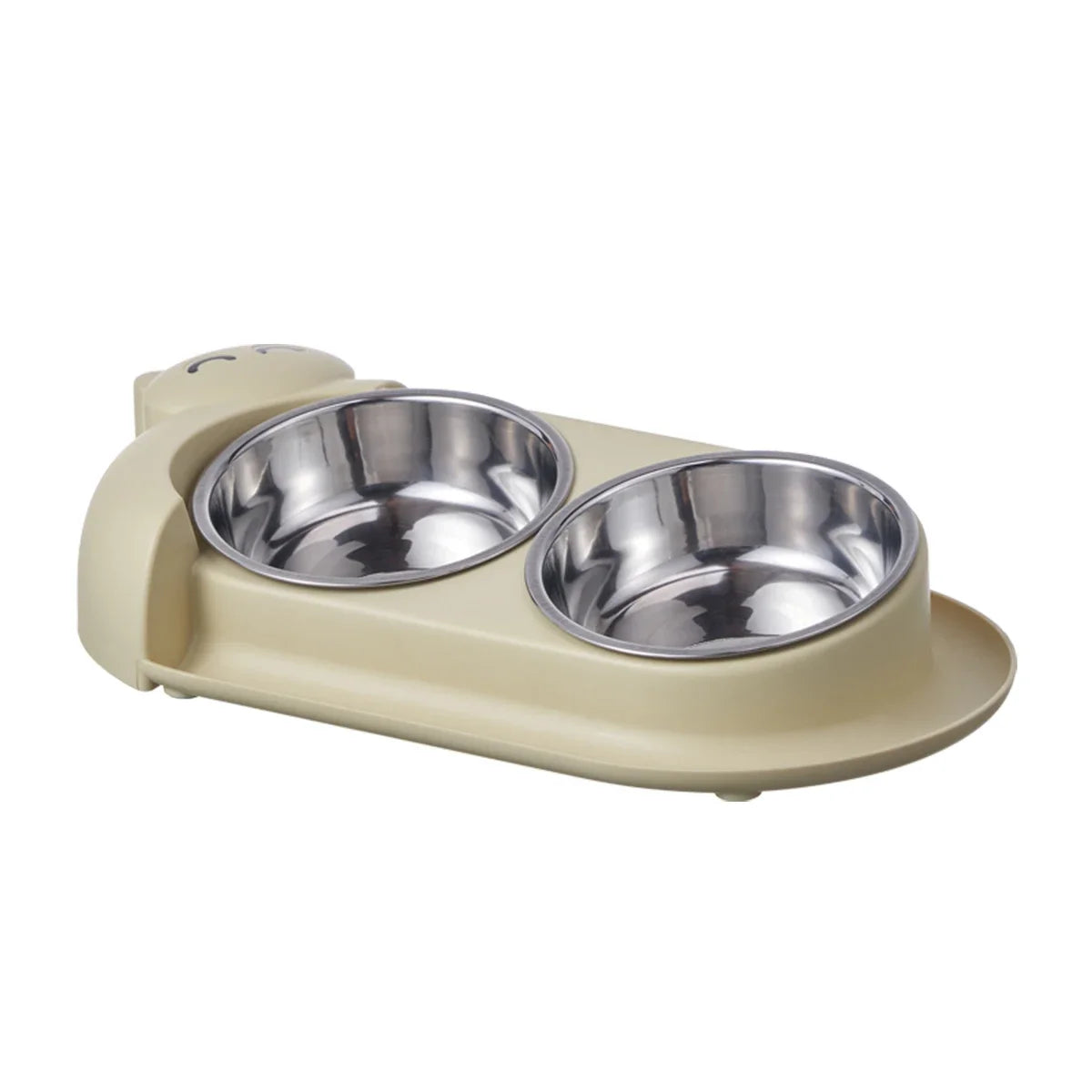 Multi Purpose Pet Double Bowl Feeder With Stainless Steel Bowls