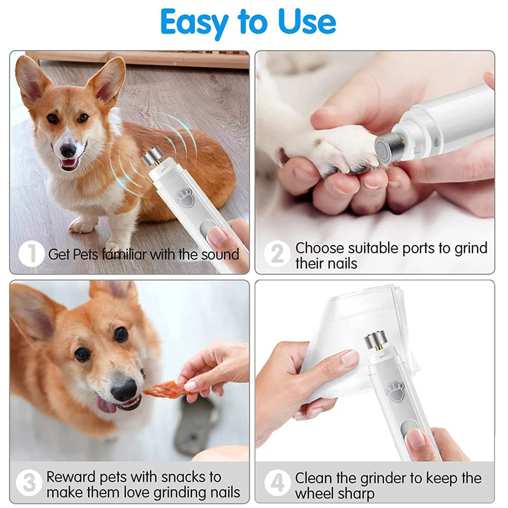 Shunmaii Electric Dog Nail Grinder USB Rechargeable LED 2 Speed