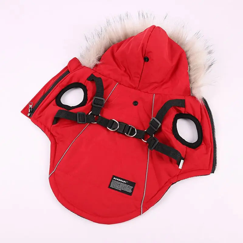 Winter Harness Dog Coat Waterproof Hooded Jacket For Dogs