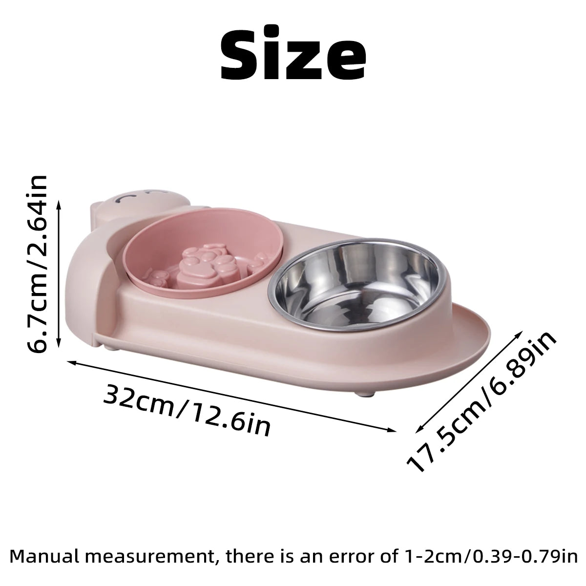 Multi Purpose Pet Double Bowl Feeder With Stainless Steel Bowls